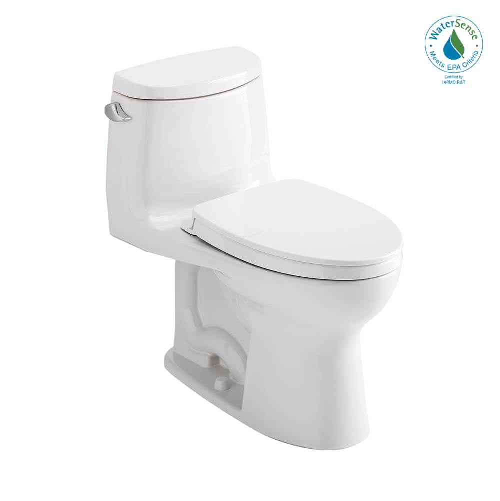 Toto Ultramax Ii One-Piece Elongated 1.28 Gpf Universal Height Toilet With Right Hand Trip Lever, Cefiontect And Ss124 Softclose Seat, Washlet+ Ready, Cotton White