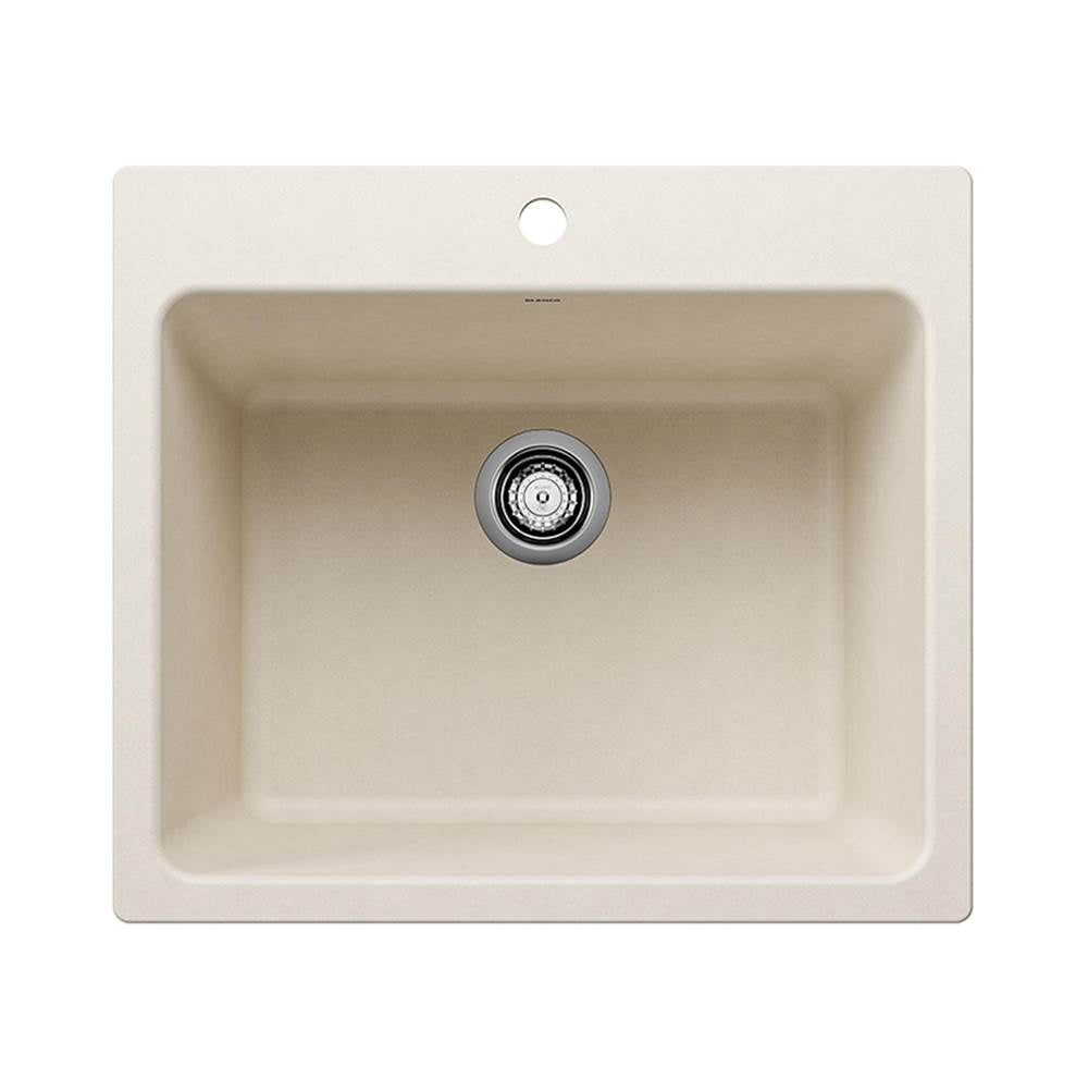 Liven SILGRANIT 25" Single Bowl Dual Mount Laundry Sink - Volcano Gray