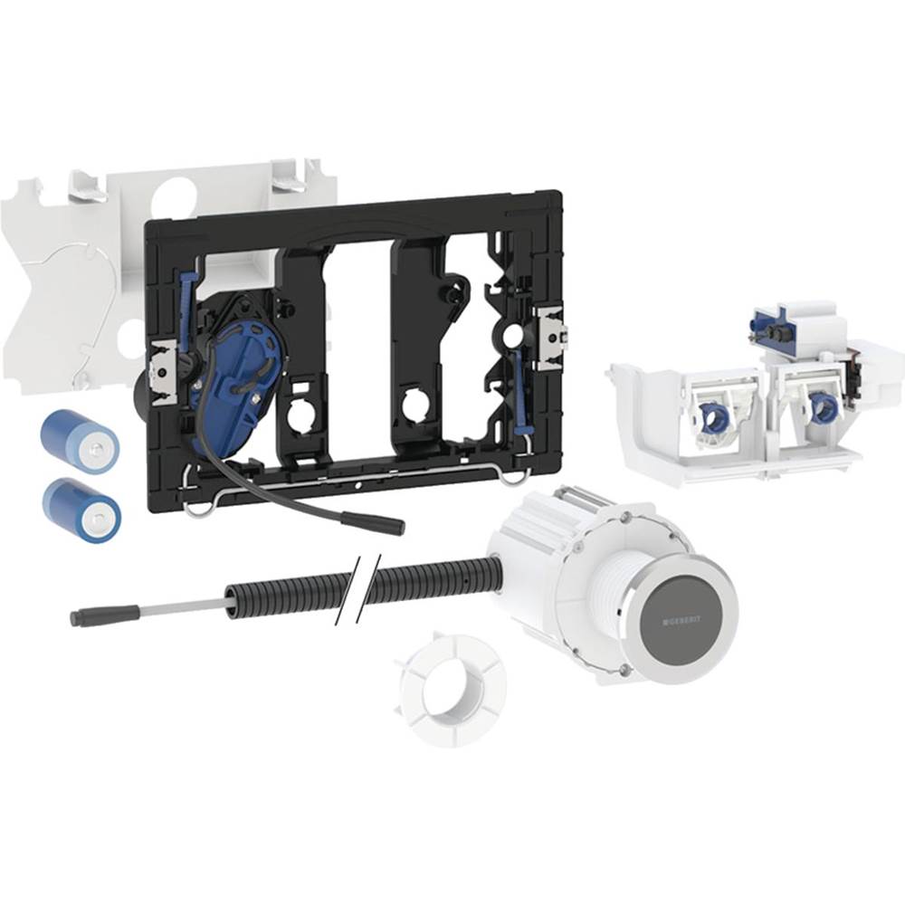 Wc Flush Control With Electronic Flush Actuation, Battery Operation, Dual Flush, Type 10 Ir Button Brushed