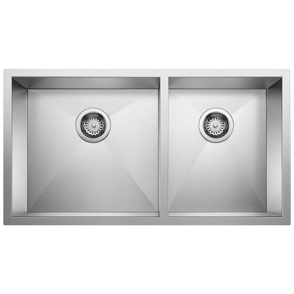 Quatrus R0 33" 60/40 Double Bowl Undermount Stainless Kitchen Sink