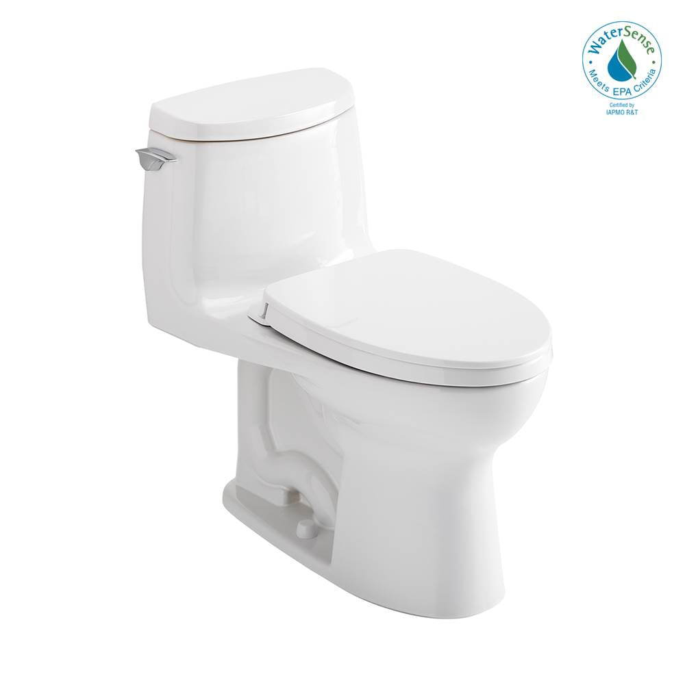 Toto Ultramax Ii 1G One-Piece Elongated 1.0 Gpf Universal Height Toilet With Right Hand Trip Lever, Cefiontect And Ss124 Softclose Seat, Washlet+ Ready, Cotton White