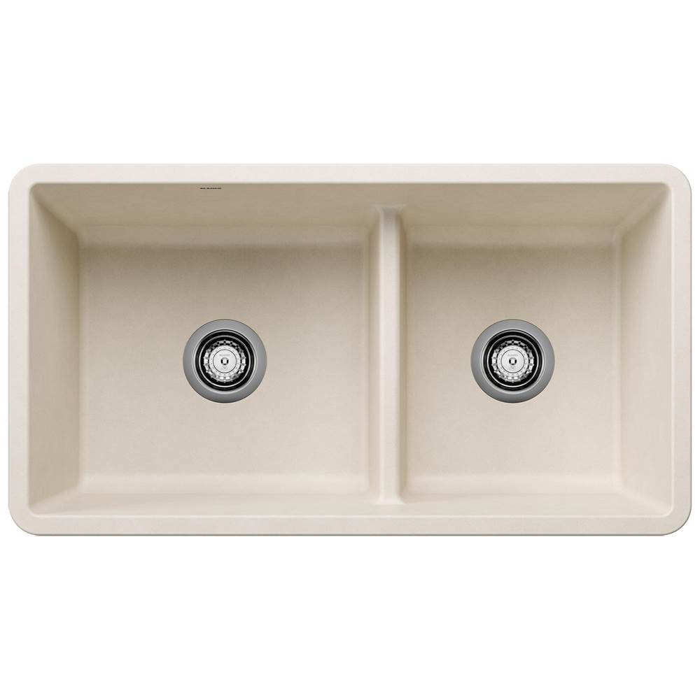 Precis SILGRANIT 33" 60/40 Reversible Double Bowl Undermount Kitchen Sink with Low Divide - Volcano Gray