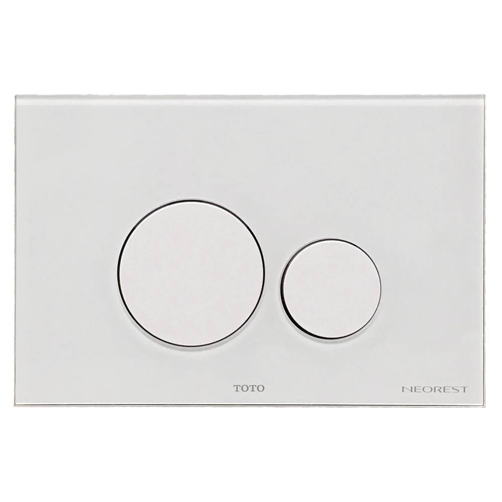 Toto Round Push Button Plate For Neorest In-Wall Tank Unit, White Glass