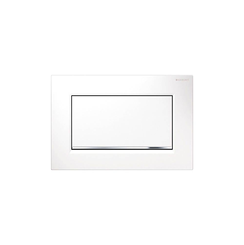Actuator Plate Sigma30 For Stop-And-Go Flush, Screwable: White Matt Coated, Easy-To-Clean Coated, Bright Chrome-Plated