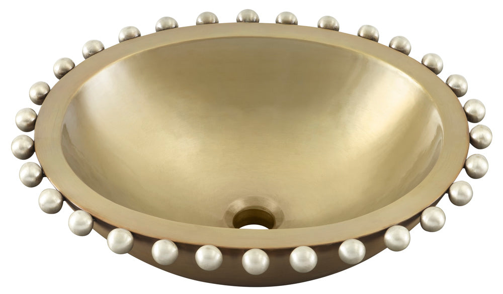 Thompson Traders PBC-1815ASG Altamira Pearl Bathroom Sink in Antique Satin Gold & Burnished Nickel
(Smooth)