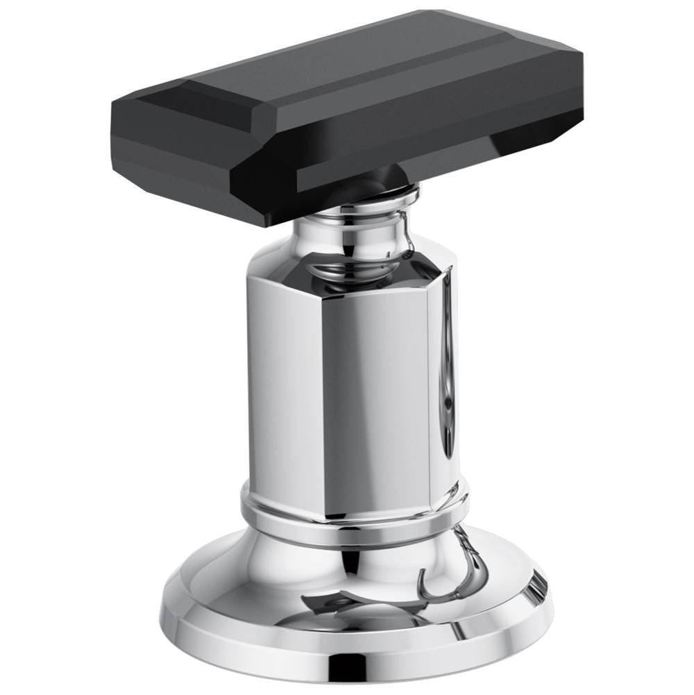 Invari Wall Mount Lavatory Black Crystal Knob Handle Kit