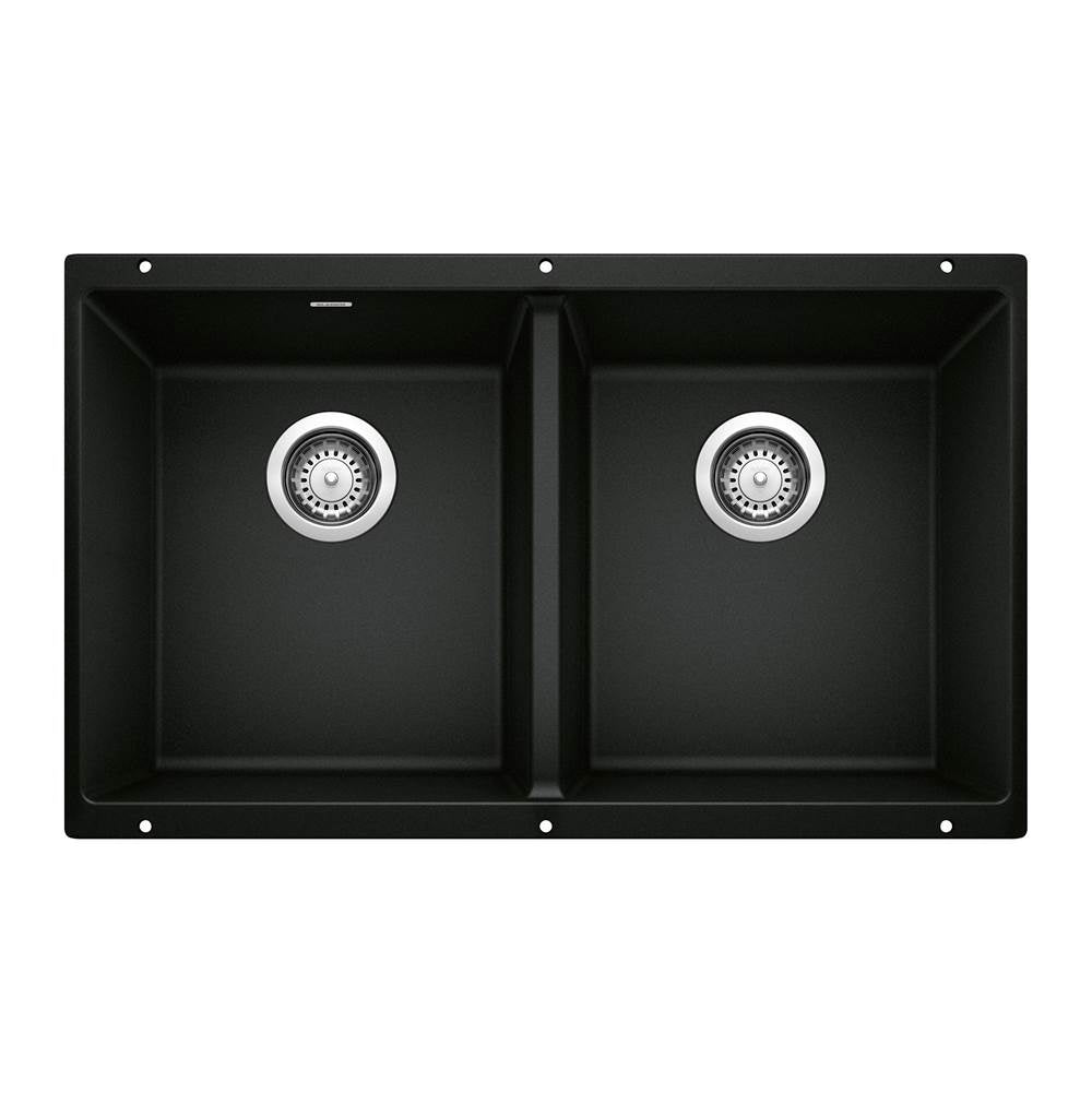 Precis SILGRANIT 29" 50/50 Double Bowl Undermount Kitchen Sink - Cinder