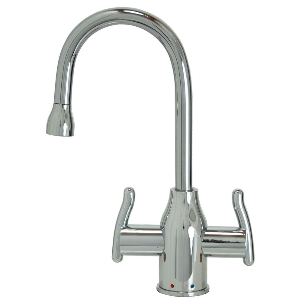 Hot and Cold Water Faucet with Modern Curved Body and Handles