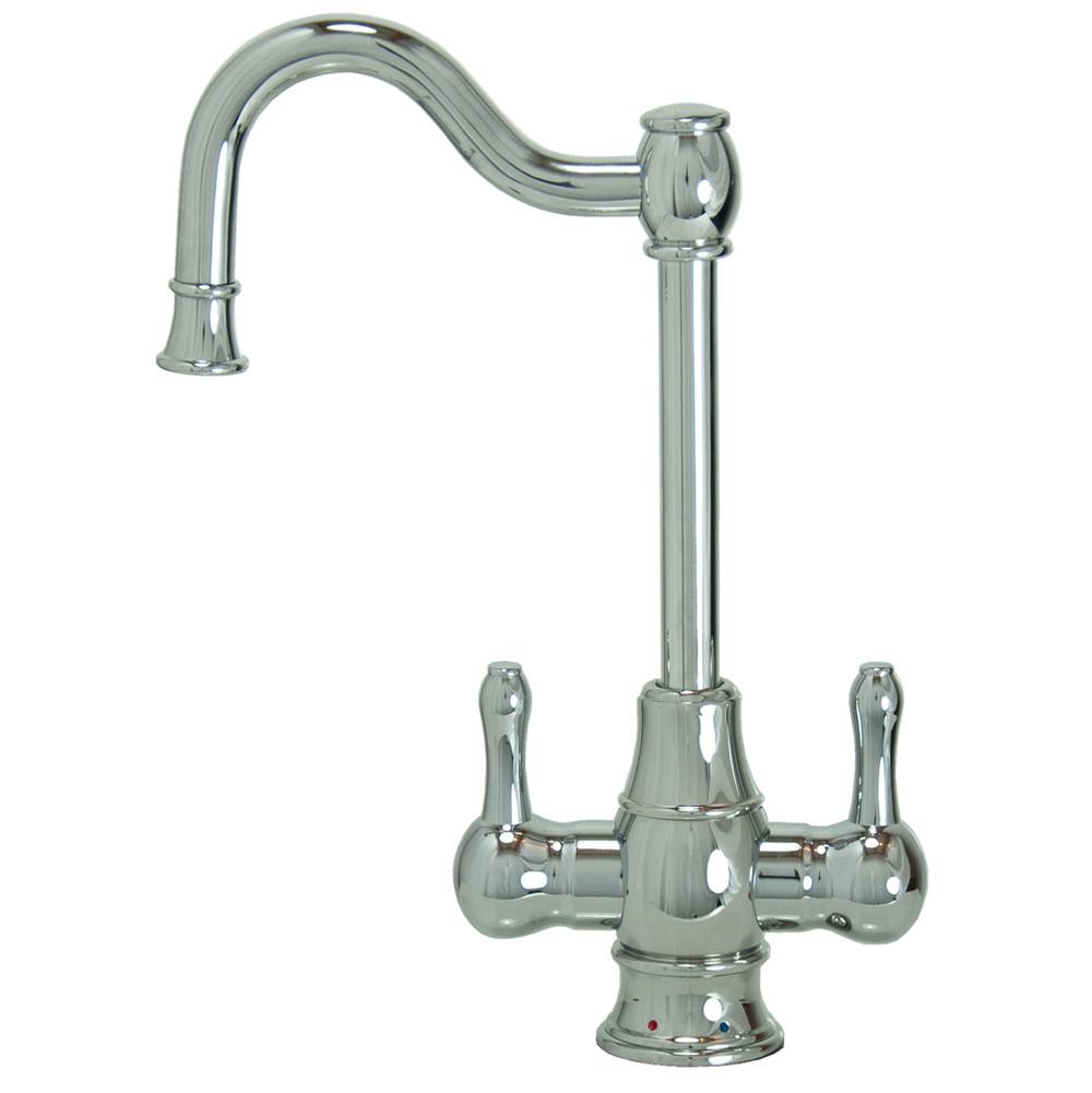 Hot and Cold Water Faucet with Traditional Double Curved Body and Curved Handles