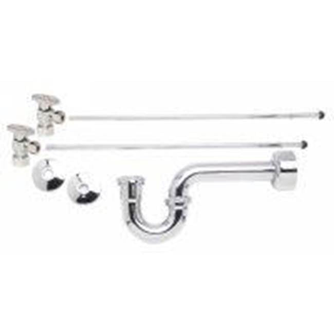Lavatory Supply Kit - Brass Oval Handle with 1/4 Turn Ball Valve (MT403-NL) - Angle, P-Trap 1-1/2"