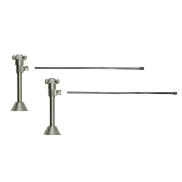 Lavatory Supply Kit - Brass Cross Handle with 1/4 Turn Ceramic Disc Cartridge Valve (MT416X-NL) - Angle Sweat, No Trap