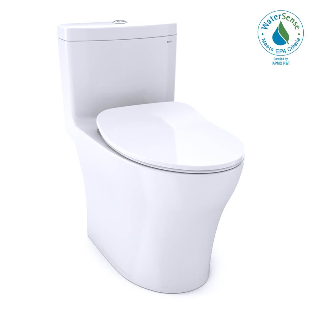 Toto Aquia Iv One-Piece Elongated Dual Flush 1.28 And 0.8 Gpf Universal Height, Washlet + Ready Toilet With Cefiontect , Cotton White