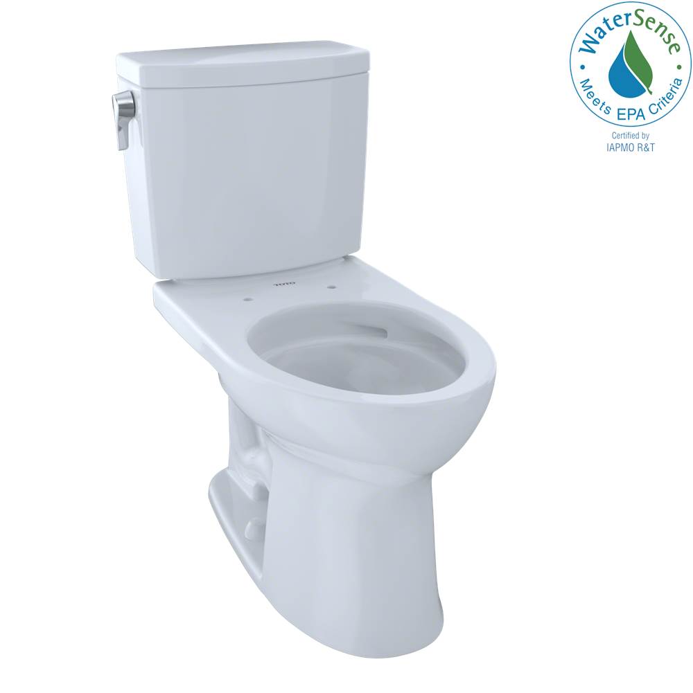 Toto Drake Ii 1G Two-Piece Elongated 1.0 Gpf Universal Height Toilet With Cefiontect, Cotton White