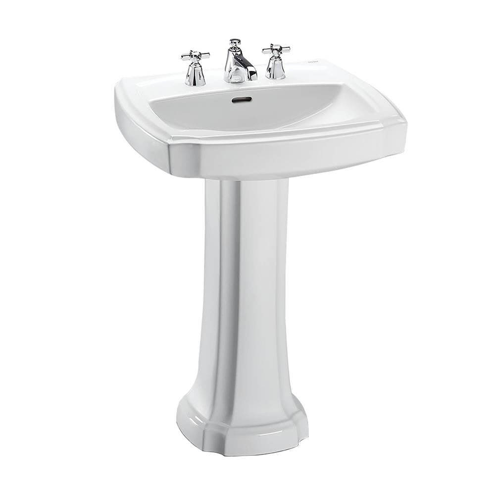 Toto Guinevere 24-3/8" X 19-7/8" Rectangular Pedestal Bathroom Sink For 8 Inch Center Faucets, Cotton White