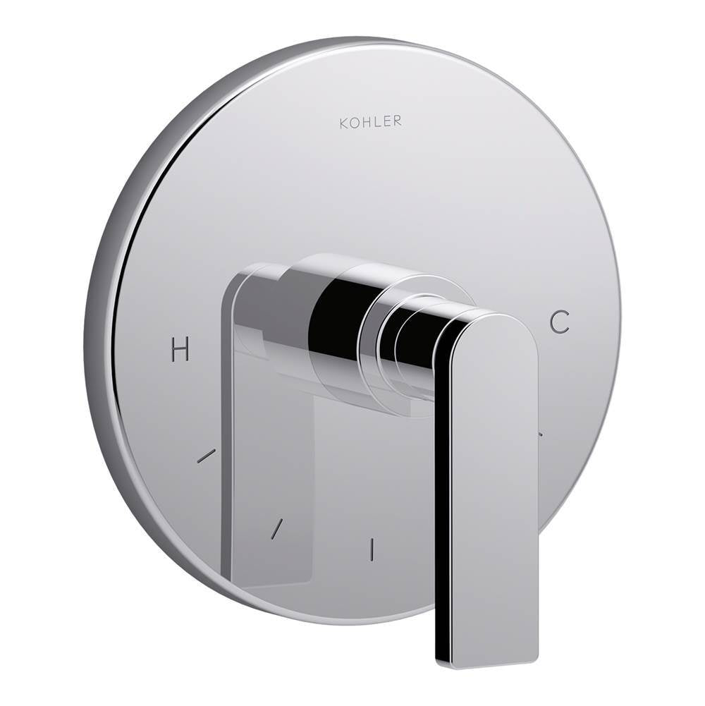 Composed MasterShower temperature control valve trim with lever handle