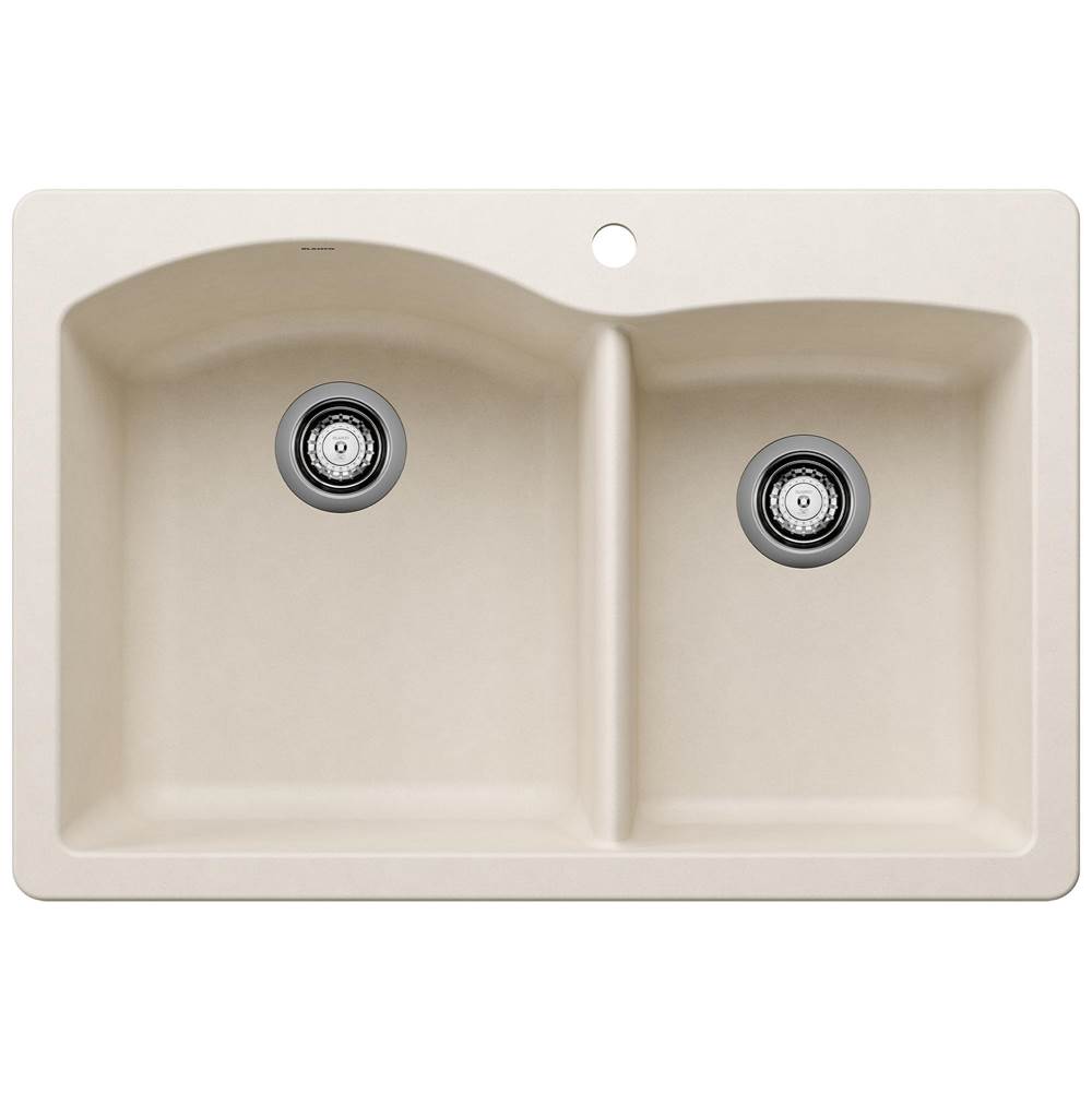 Diamond SILGRANIT 33" 60/40 Double Bowl Dual Mount Kitchen Sink - Volcano Gray