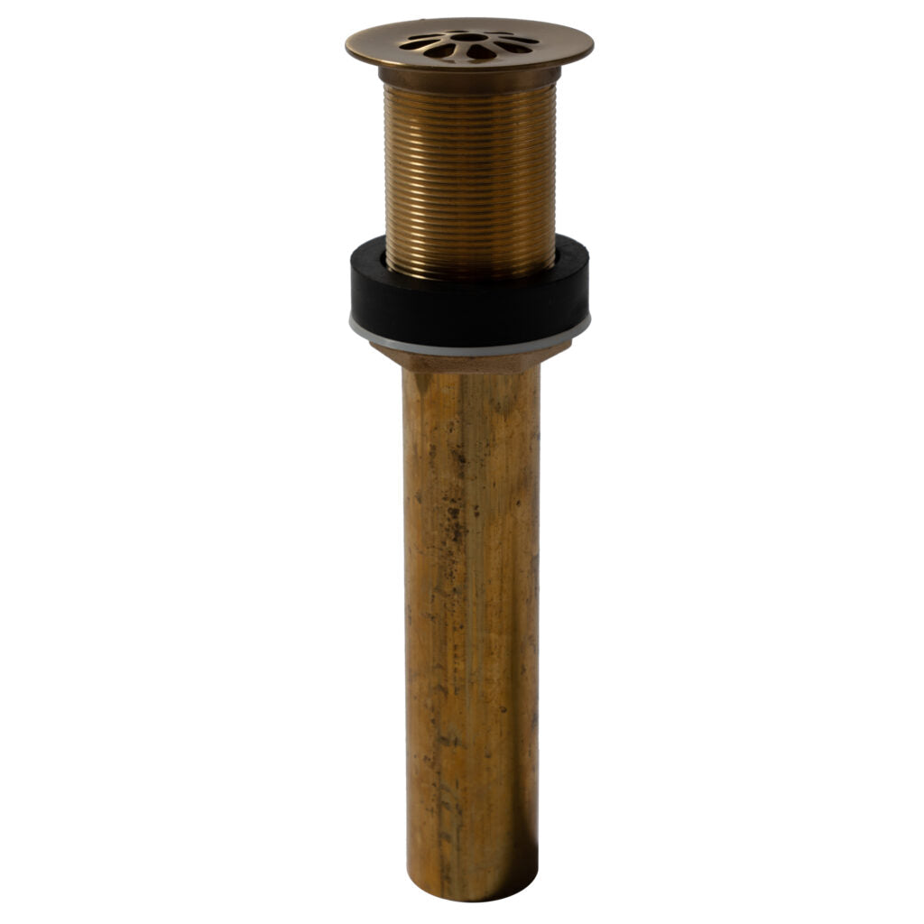 Thompson Traders TDG15-ASG Flower Style Grid Bath Sink Drain in Antique Satin Gold