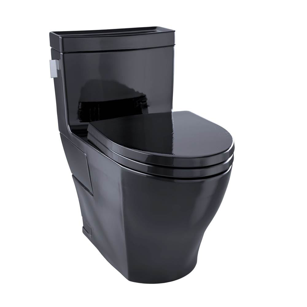 Toto Legato Washlet+ One-Piece Elongated 1.28 Gpf Universal Height Skirted Toilet, Ebony