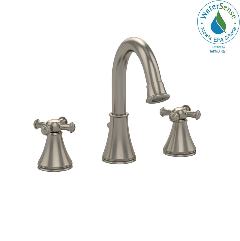 Toto Vivian Alta Two Cross Handle Widespread 1.2 Gpm Bathroom Sink Faucet, Brushed Nickel