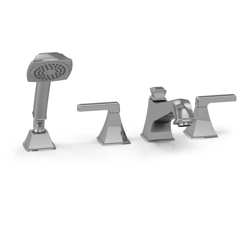 Toto Connelly Two Handle Deck-Mount Roman Tub Filler Trim With Hand Shower, Polished Chrome