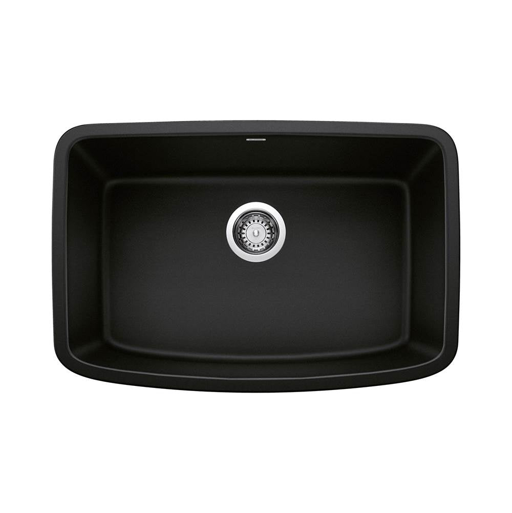 Valea SILGRANIT 27" Single Bowl Undermount Kitchen Sink - Coal Black