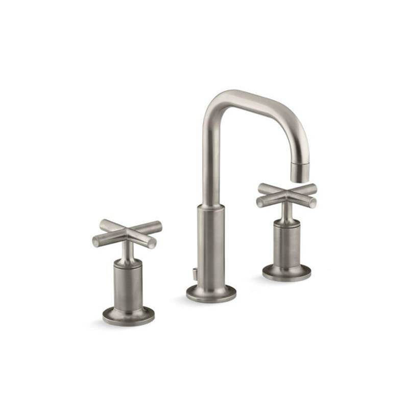 Purist Widespread bathroom sink faucet with Cross handles, 1.2 gpm