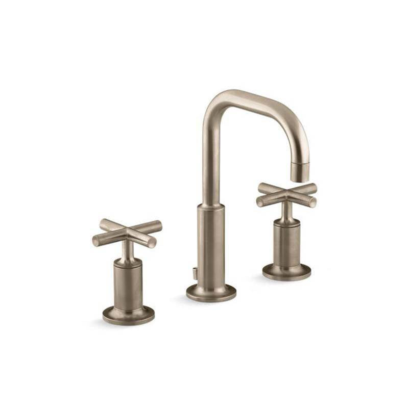 Purist Widespread bathroom sink faucet with Cross handles, 1.2 gpm