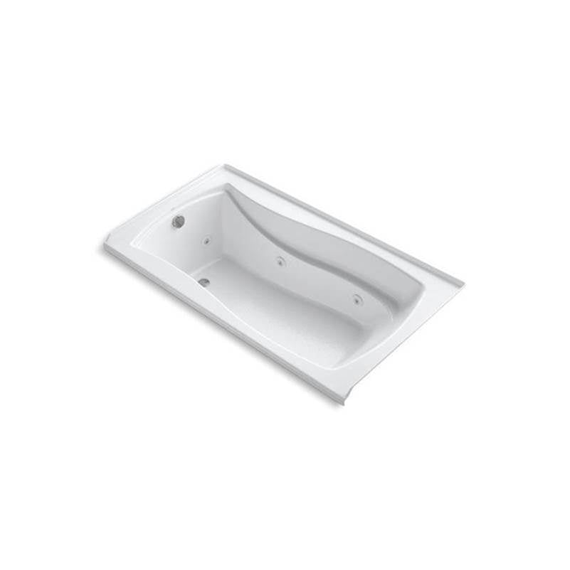 Mariposa 66" x 36" alcove whirlpool bath with Bask heated surface, left drain