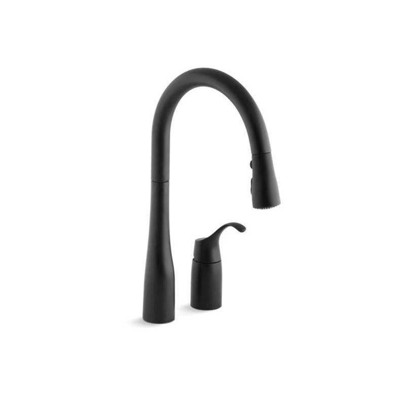 Simplice Pull-down kitchen sink faucet with three-function sprayhead