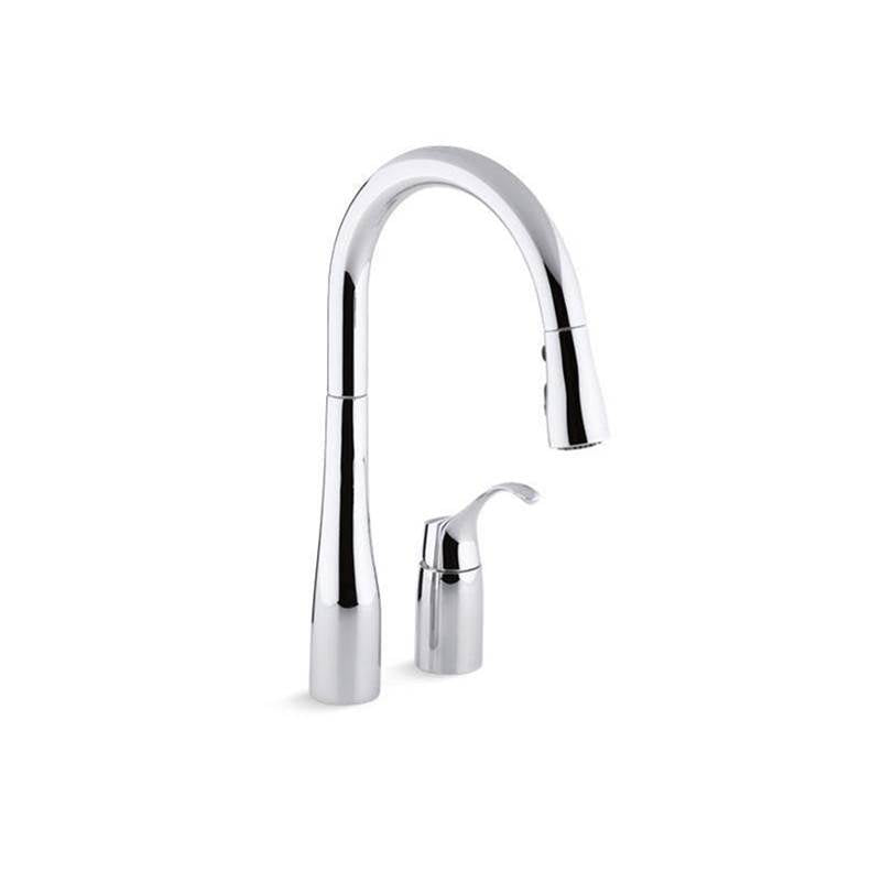 Simplice Pull-down kitchen sink faucet with three-function sprayhead