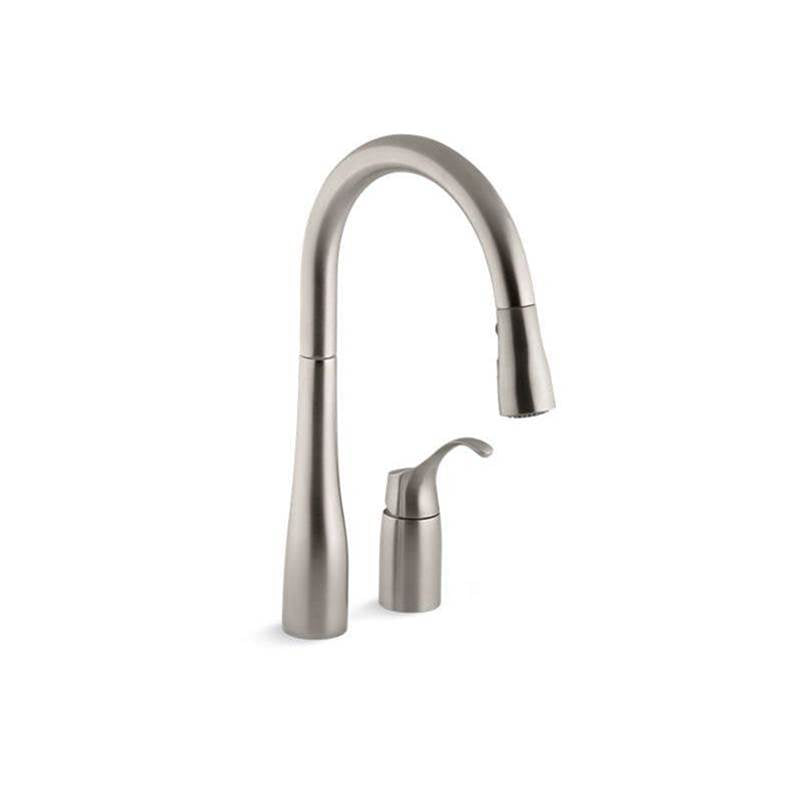 Simplice Pull-down kitchen sink faucet with three-function sprayhead
