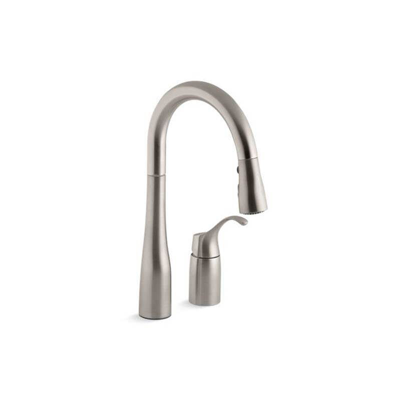 Simplice Pull-down bar sink faucet with three-function sprayhead