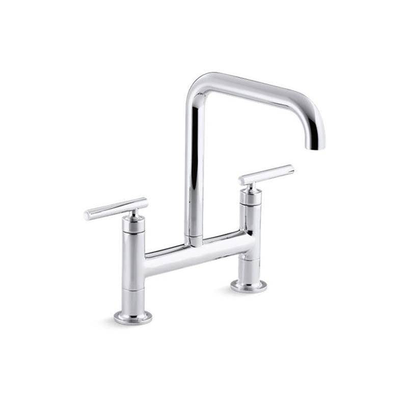 Purist Two-hole bridge kitchen sink faucet