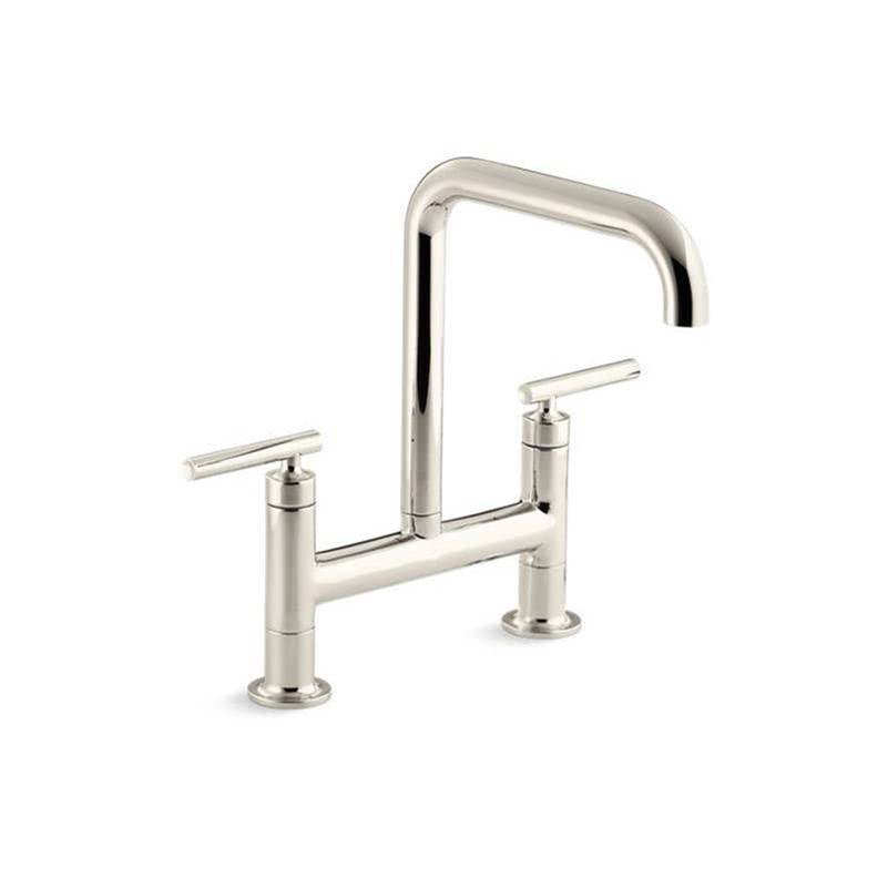 Purist Two-hole bridge kitchen sink faucet