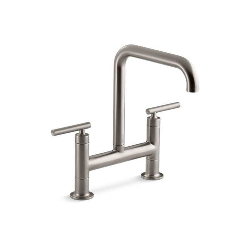 Purist Two-hole bridge kitchen sink faucet
