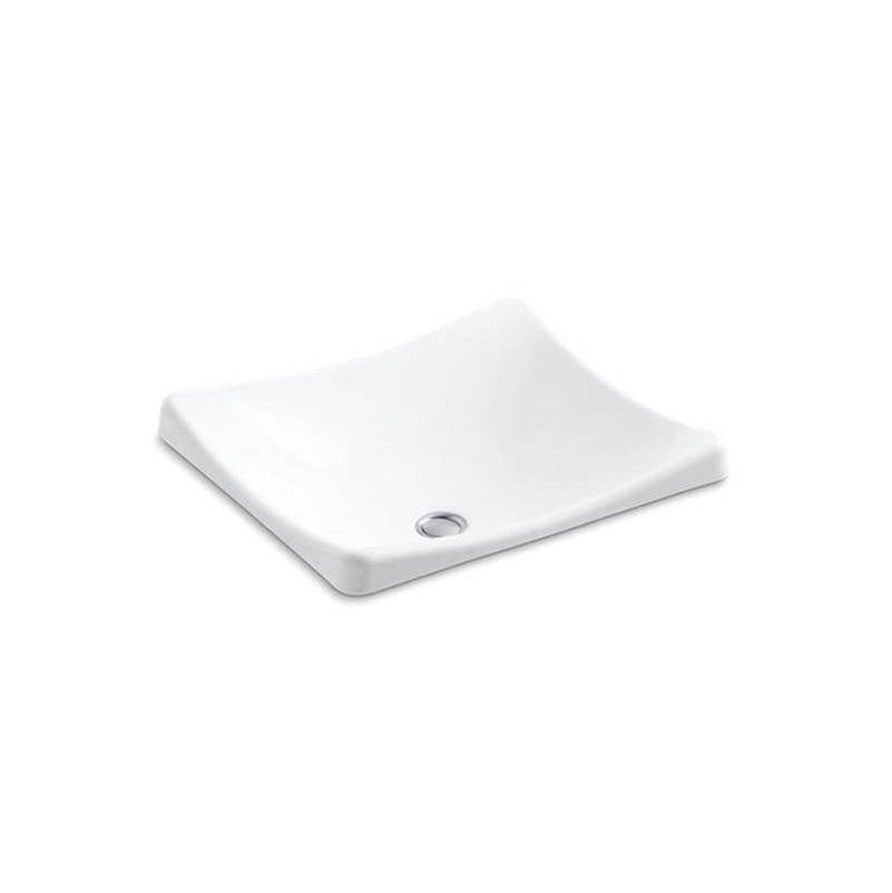 DemiLav 18-1/4" rectangular vessel bathroom sink, no overflow