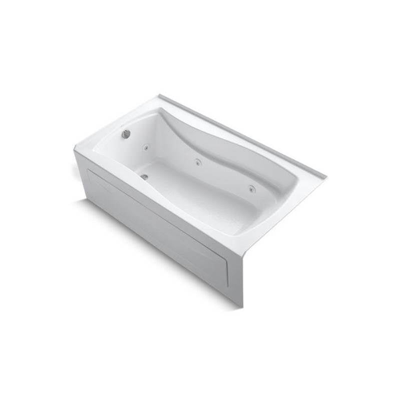 Mariposa 66" x 36" alcove whirlpool bath with Bask heated surface, left drain