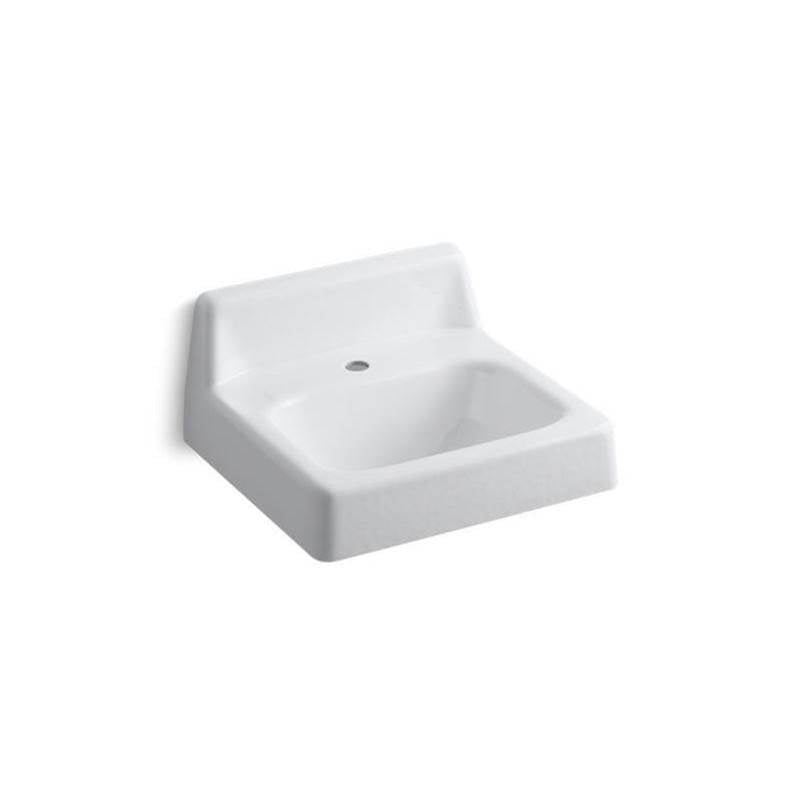 Hudson 20" x 18" wall-mount/concealed arm carrier bathroom sink with single faucet hole and lugs for chair carrier
