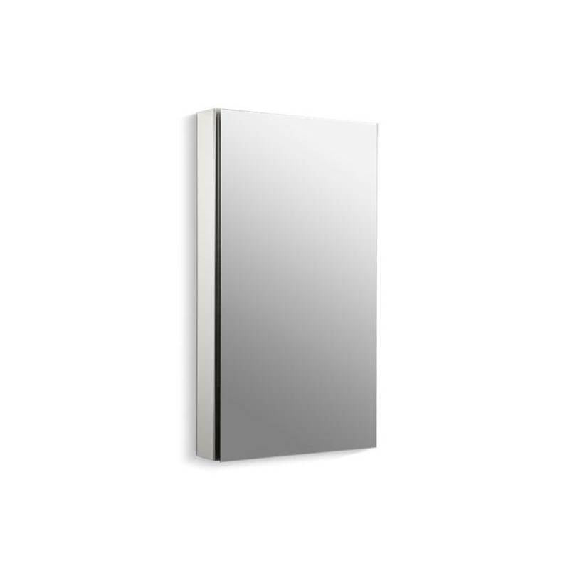 Catalan 20-1/8" W x 36-1/8" H aluminum single-door medicine cabinet with 170 degree hinge