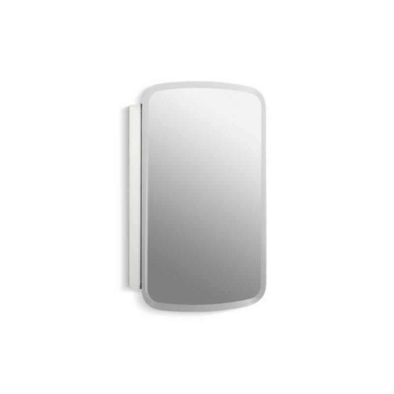 Bancroft 20" W x 31" H aluminum single-door medicine cabinet with mirrored door, beveled edges