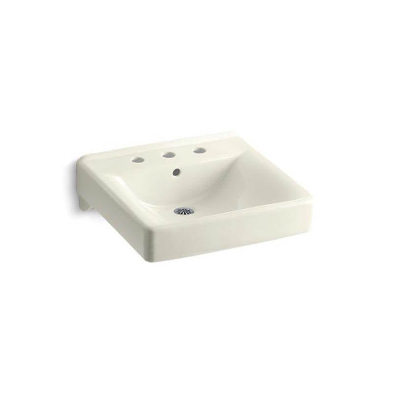 Soho 20" x 18" wall-mount/concealed arm carrier bathroom sink with 8" widespread faucet holes