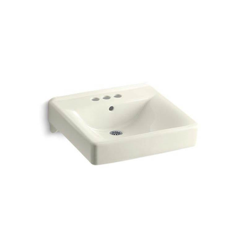 Soho 20" x 18" wall-mount/concealed arm carrier arm bathroom sink with 4" centerset faucet holes
