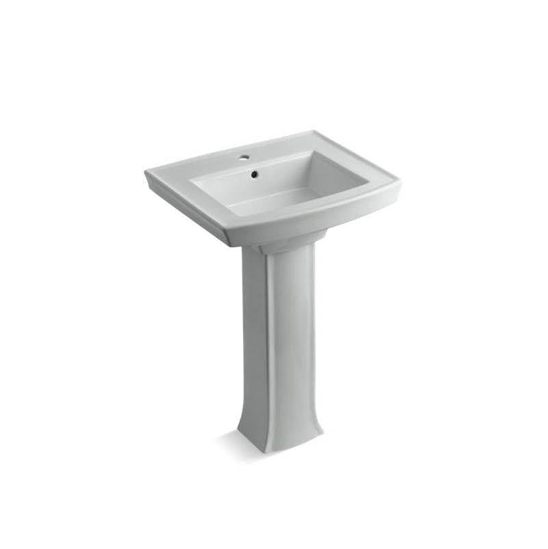 24" rectangular pedestal bathroom sink