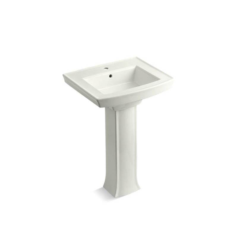 24" rectangular pedestal bathroom sink