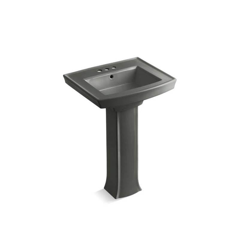 24" rectangular pedestal bathroom sink