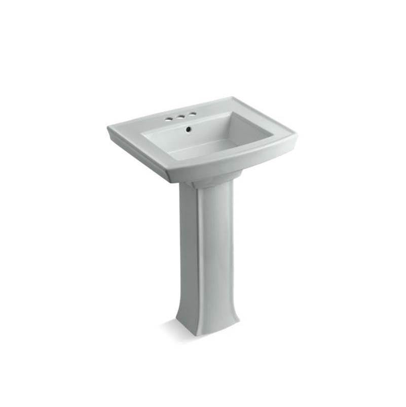24" rectangular pedestal bathroom sink
