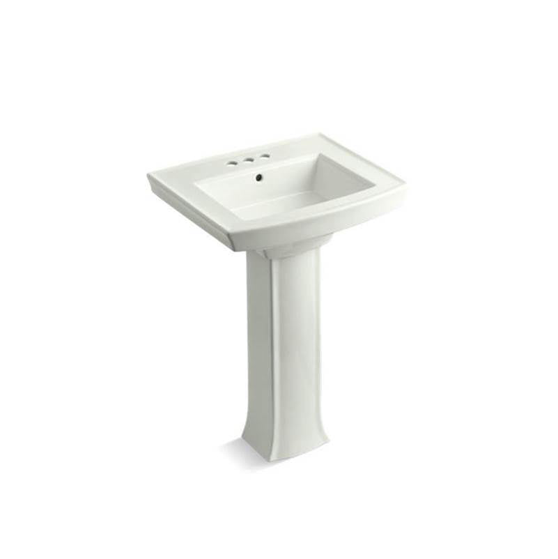 24" rectangular pedestal bathroom sink