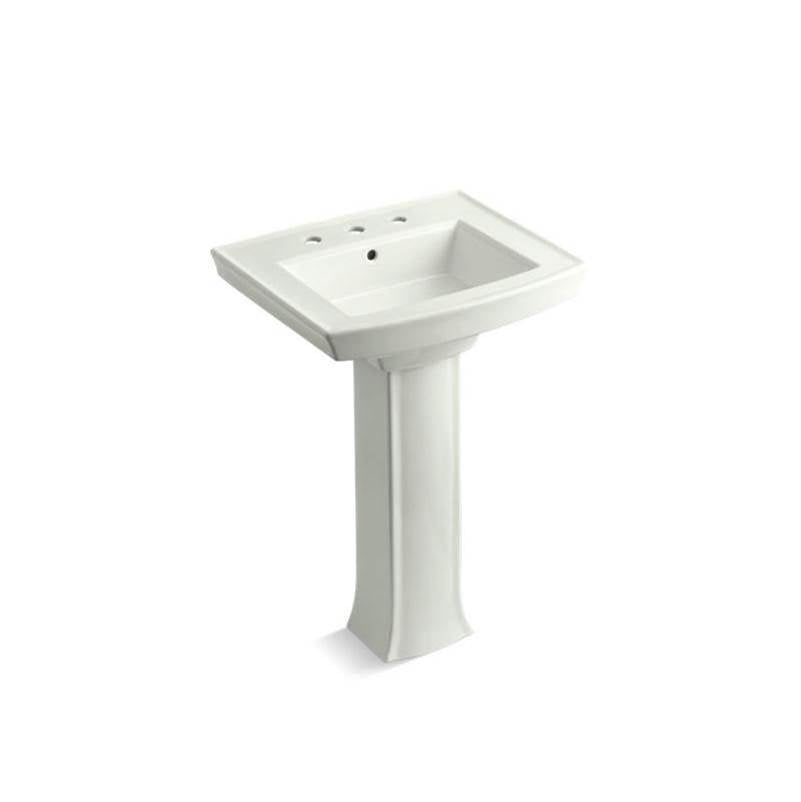 24" rectangular pedestal bathroom sink