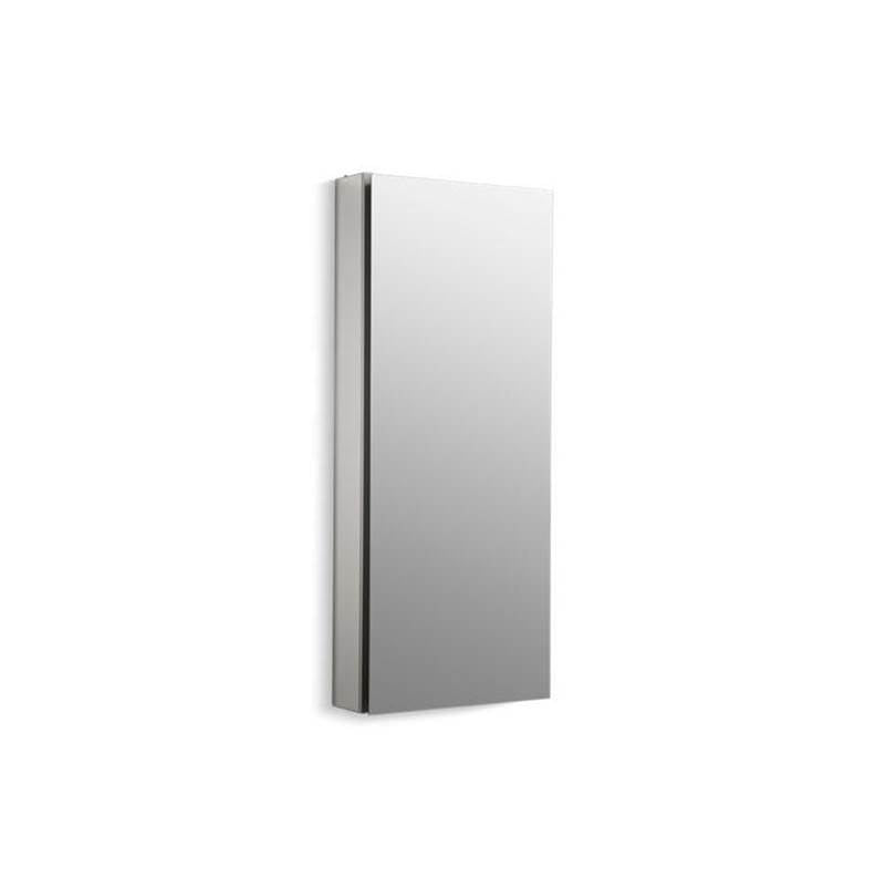 Catalan 15" W x 36-1/8" H aluminum single-door medicine cabinet with 170 degree hinge