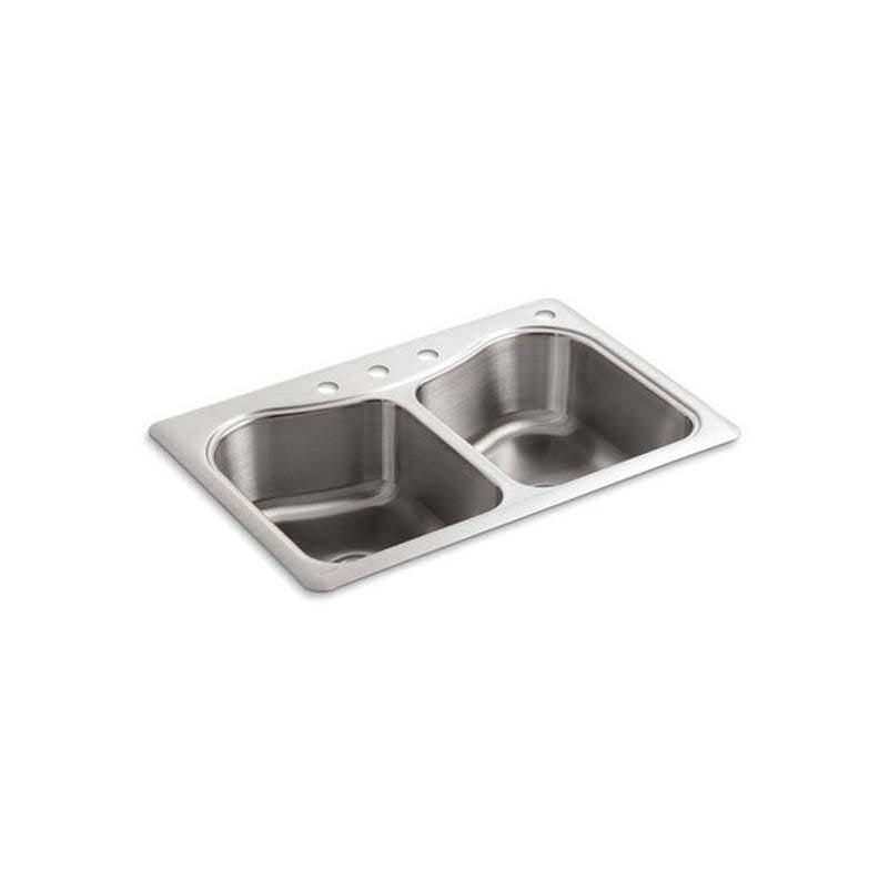 Staccato 33" top-mount double-bowl kitchen sink